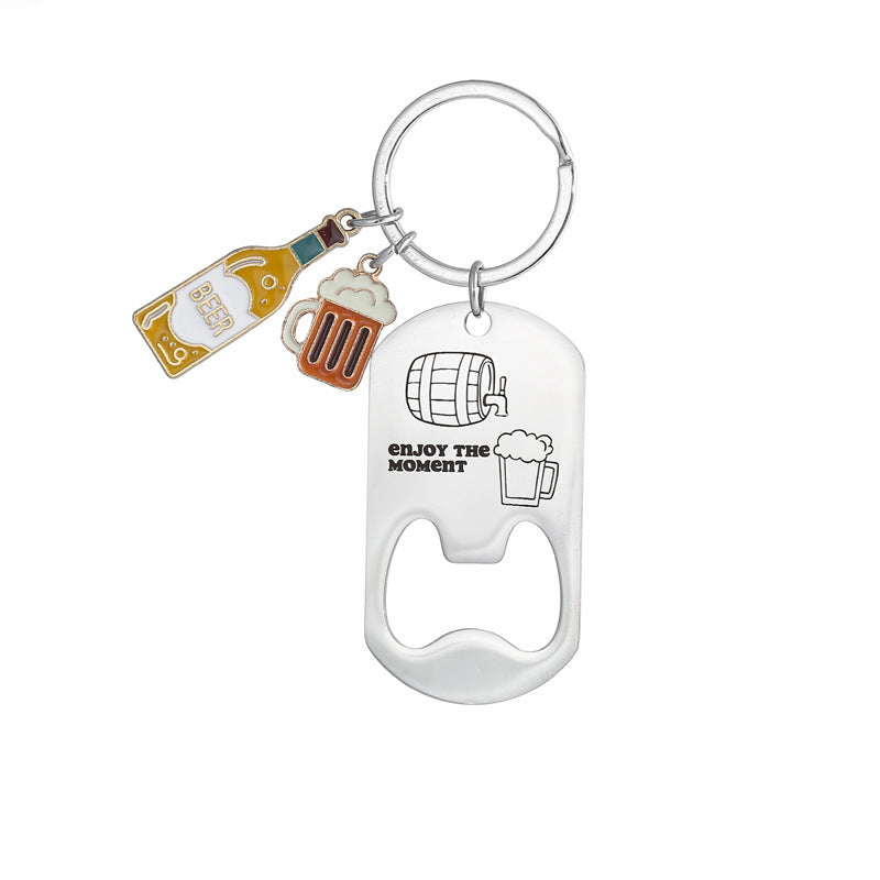 Wholesale beer bottle opener stainless steel keychain