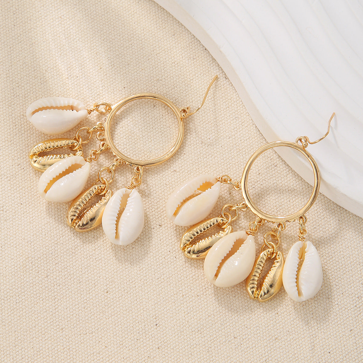 Wholesale Bohemian Shell Beads Pendant Earrings