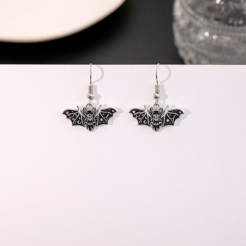 Wholesale Dark Halloween Bat Funny Animal Punk Design Earrings