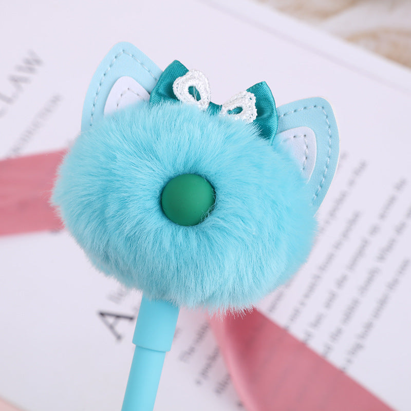 Wholesale ABS Bow Fur Ball Gel Pen