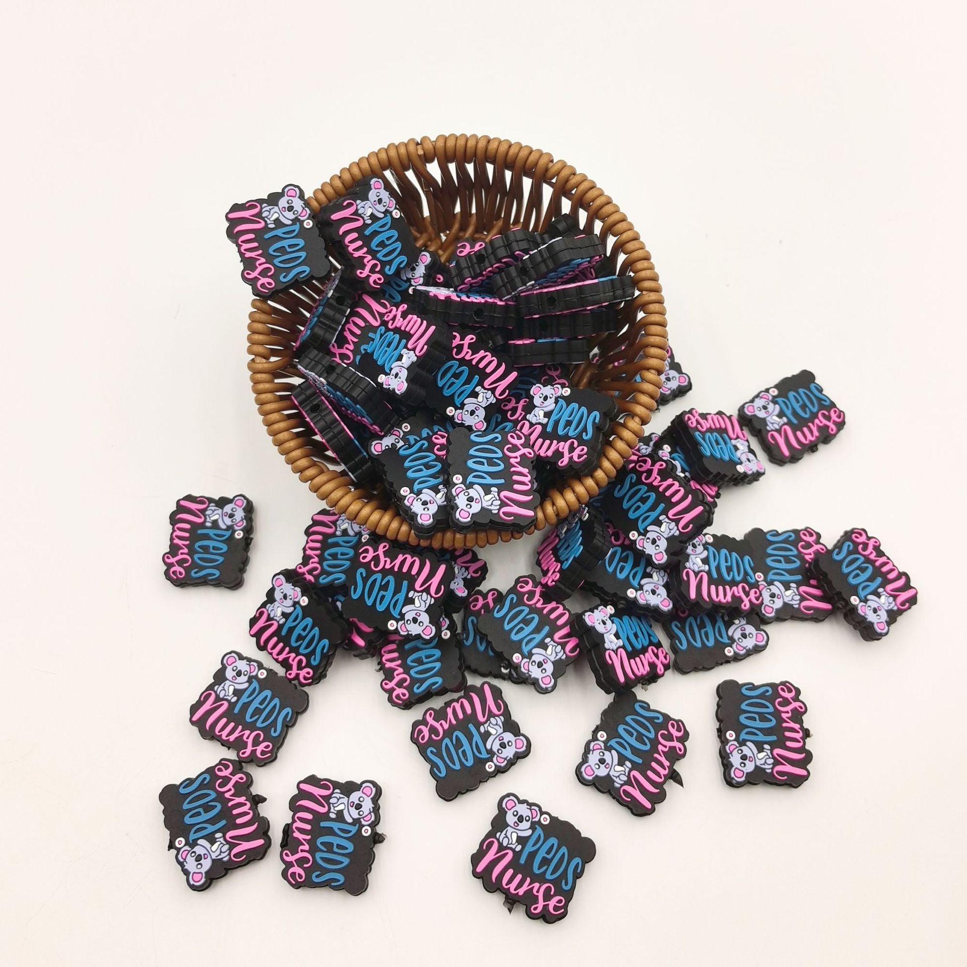 Wholesale 10pcs Cartoon Koala Pattern Letters Silicone Beads