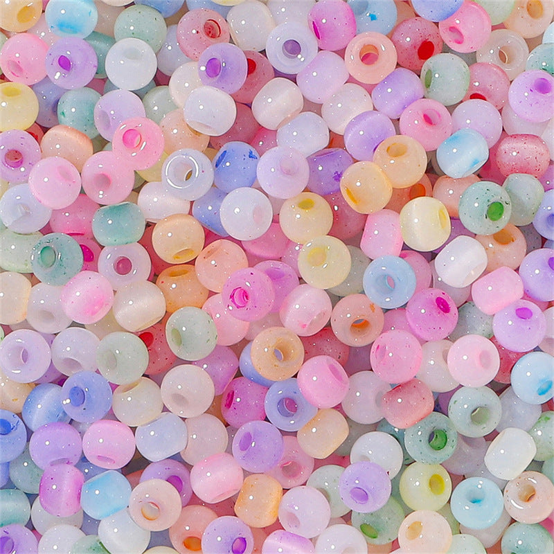 Wholesale  2 Packages  (150pcs/pack)  Cat's Eye Jade Fantasy Colorful Diy Glazed Beads