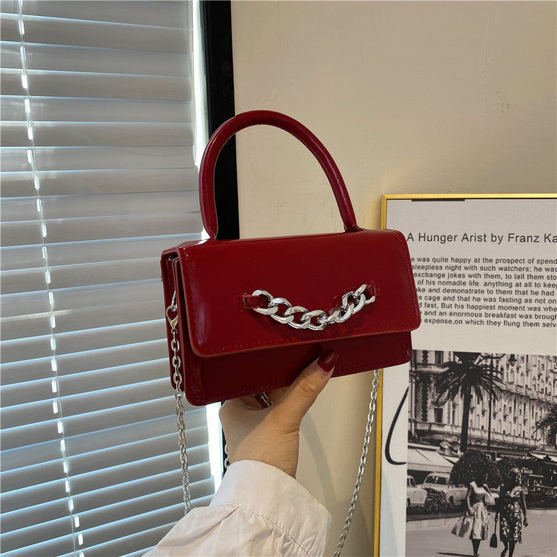 Wholesale Pink Chain Decoration Mini PU Handbag