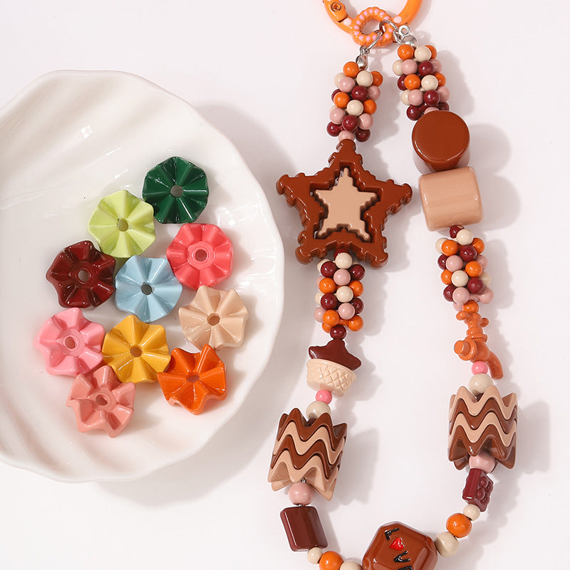 Wholesale 100pcs 16mm acrylic stacking perforated wavy snowflakes