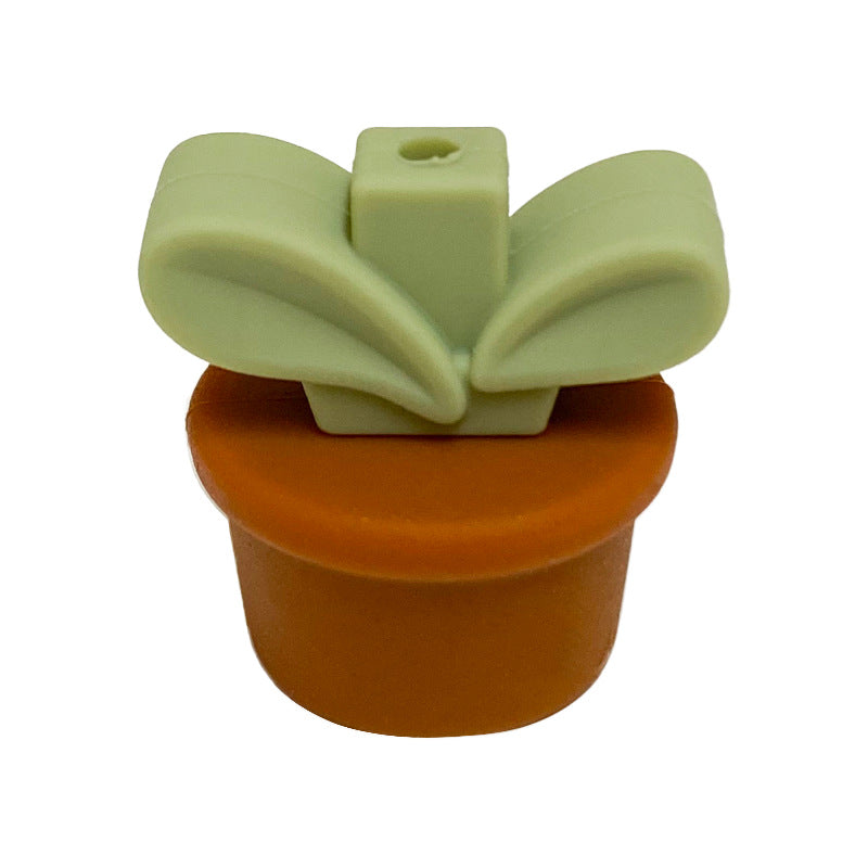 Wholesale Flower Pot Grass Silicone Beads