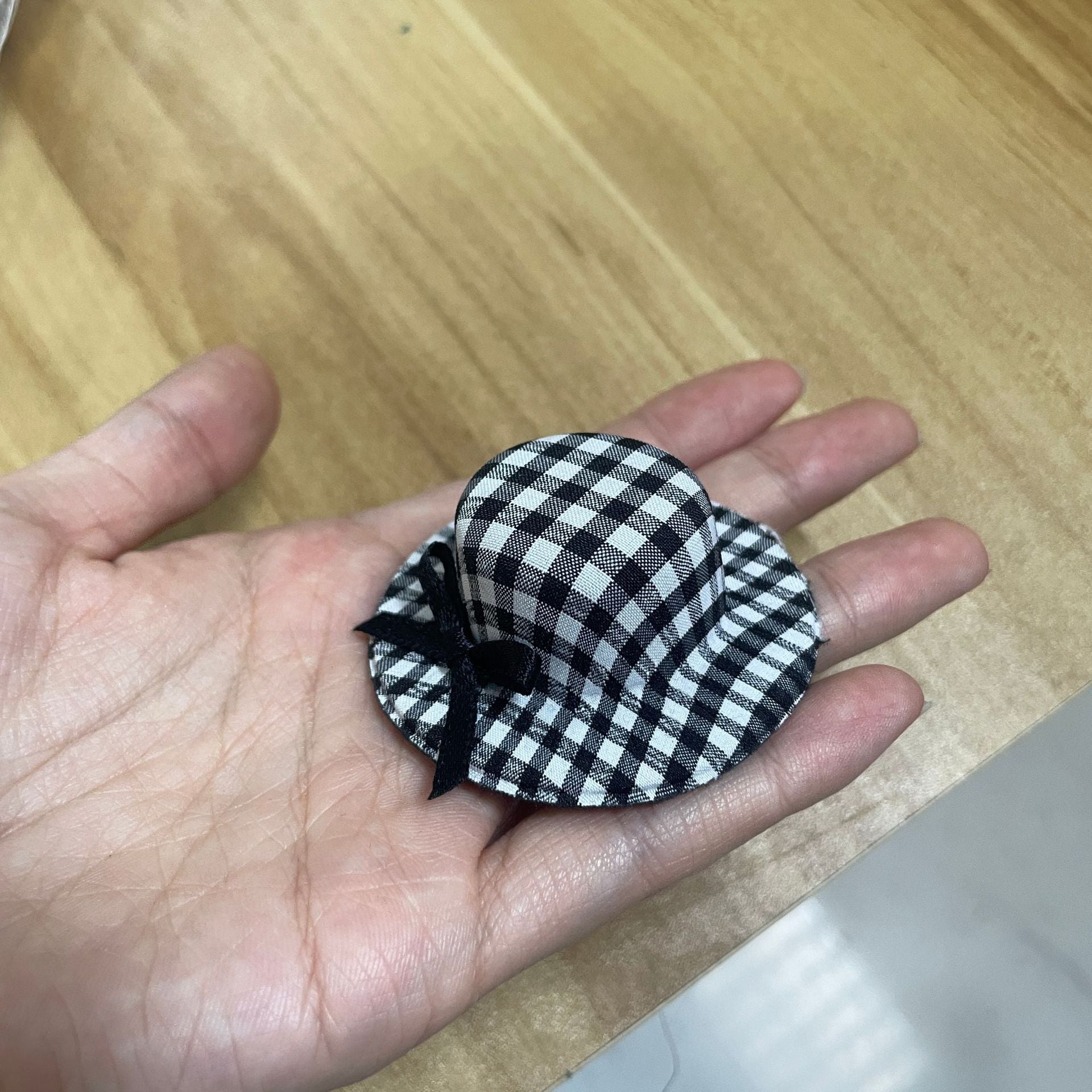 Wholesale Mini bow woven straw hat Doll Accessories