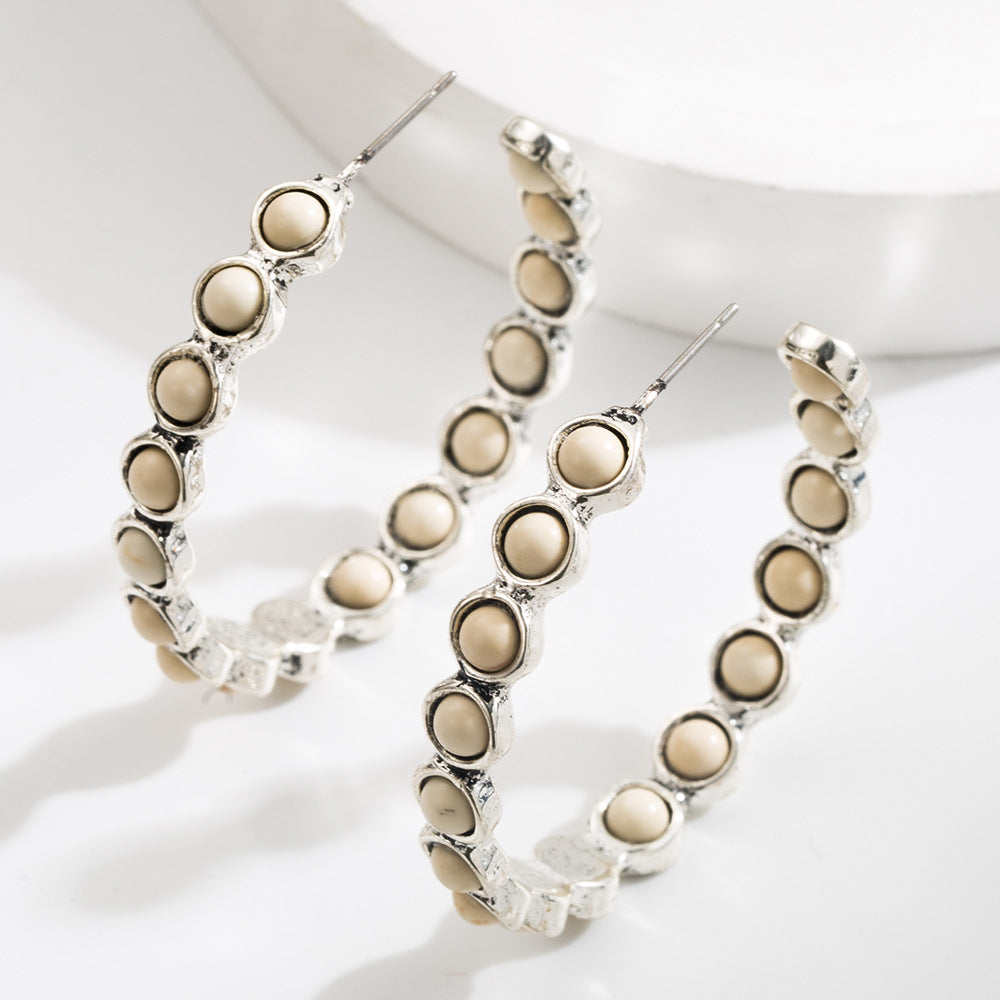 Wholesale Large Circle Turquoise Earrings