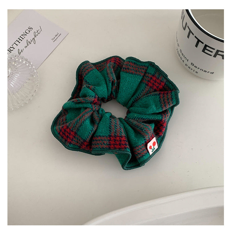 Wholesale Versatile Plaid Red and Green Christmas Cloth Headband