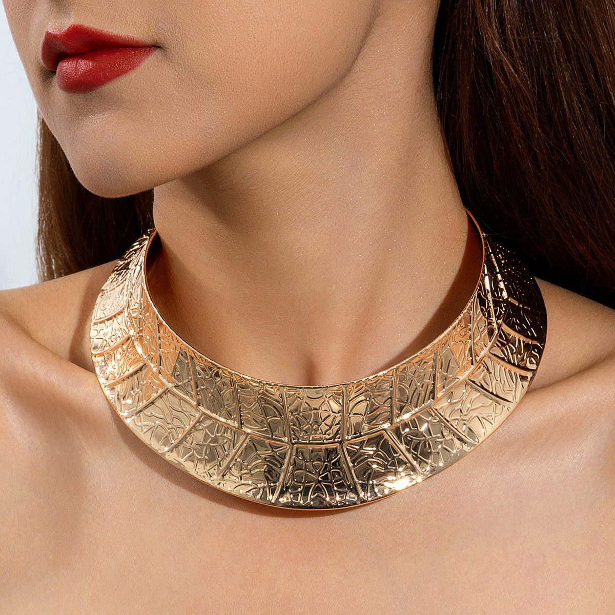 Wholesale temperament metal wide plain ring necklace