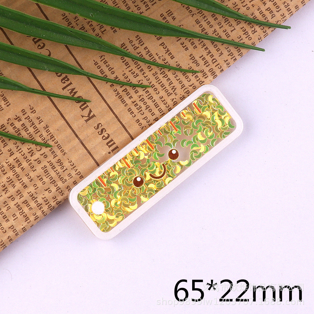 Wholesale 10pcs Quicksand Cartoon Cute Smiley Car Personalized Accessories Acrylic DIY Patches