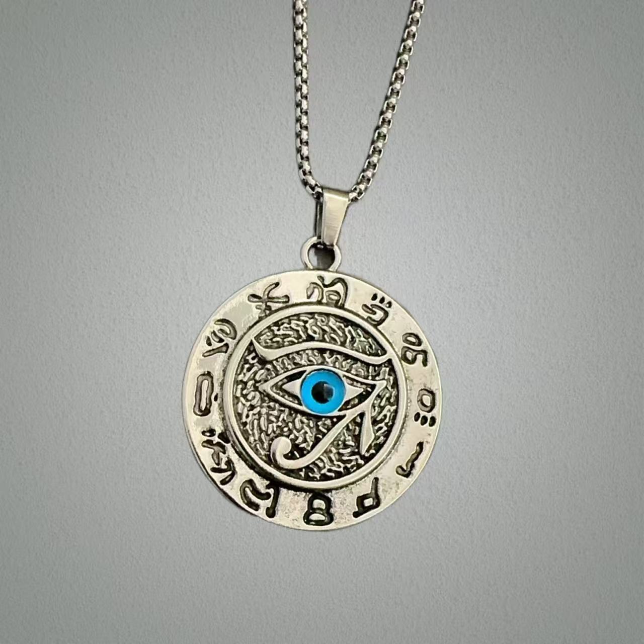 Wholesale Retro Lion Head Owl Thor Hammer Devil Eye Three One Knot Arrow Necklace