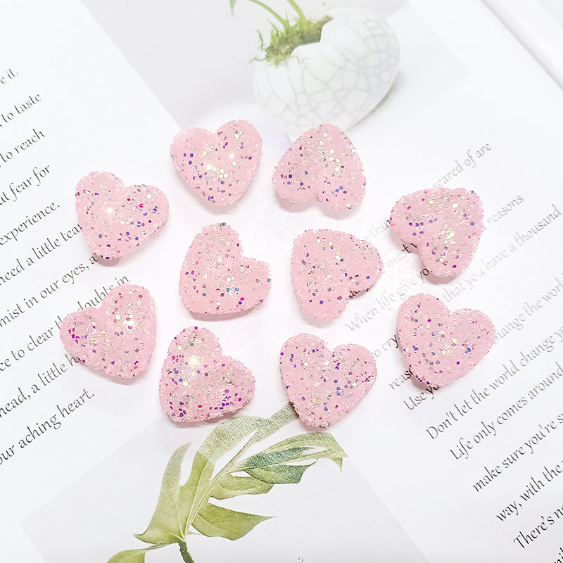 Wholesale Sequined heart-shaped straight hole Acrylic Beads
