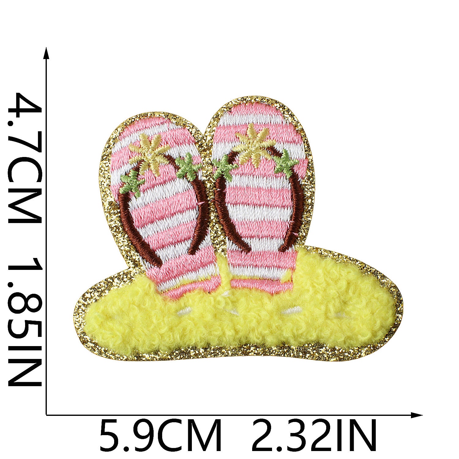 Wholesale Trendy Glitter Embroidered Iron On Patch Summer Beach Party Design For Swimwear Towels And Clothing