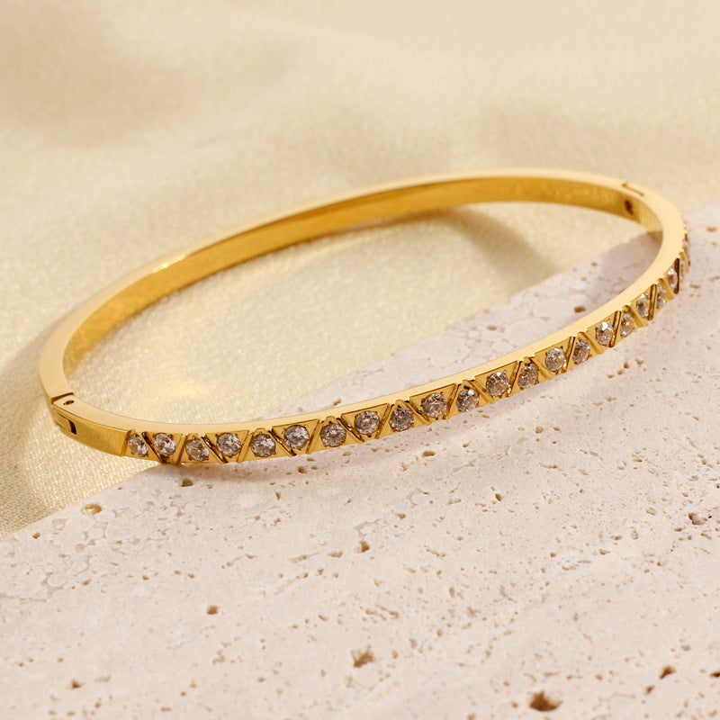 Wholesale Titanium steel diamond-encrusted Bracelet