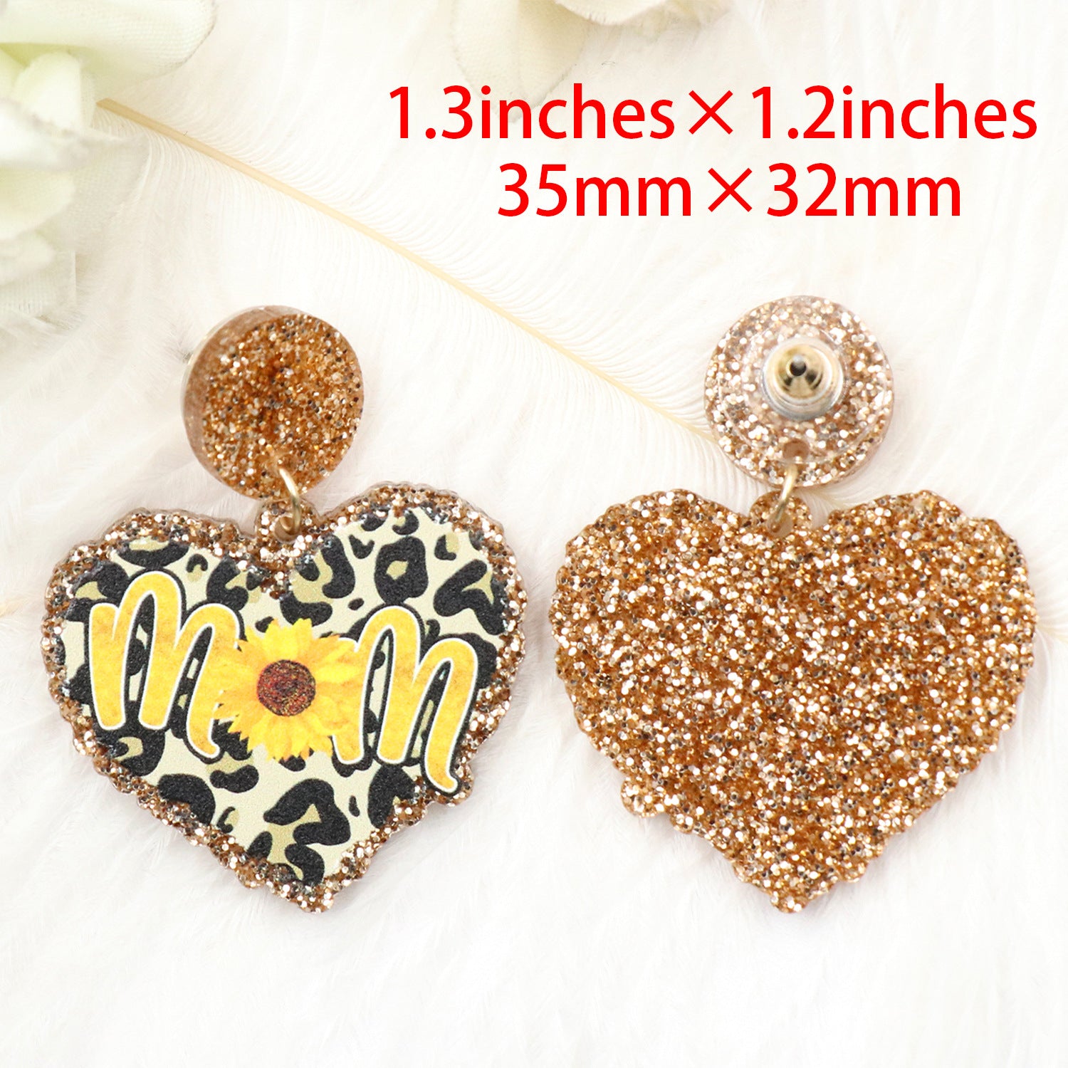 Wholesale Mother's Day Leopard Pattern Letter Acrylic Earrings