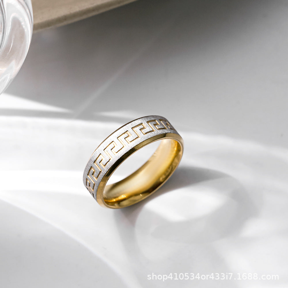 Wholesale Stainless Steel Niche Hip Hop Titanium Steel Ring