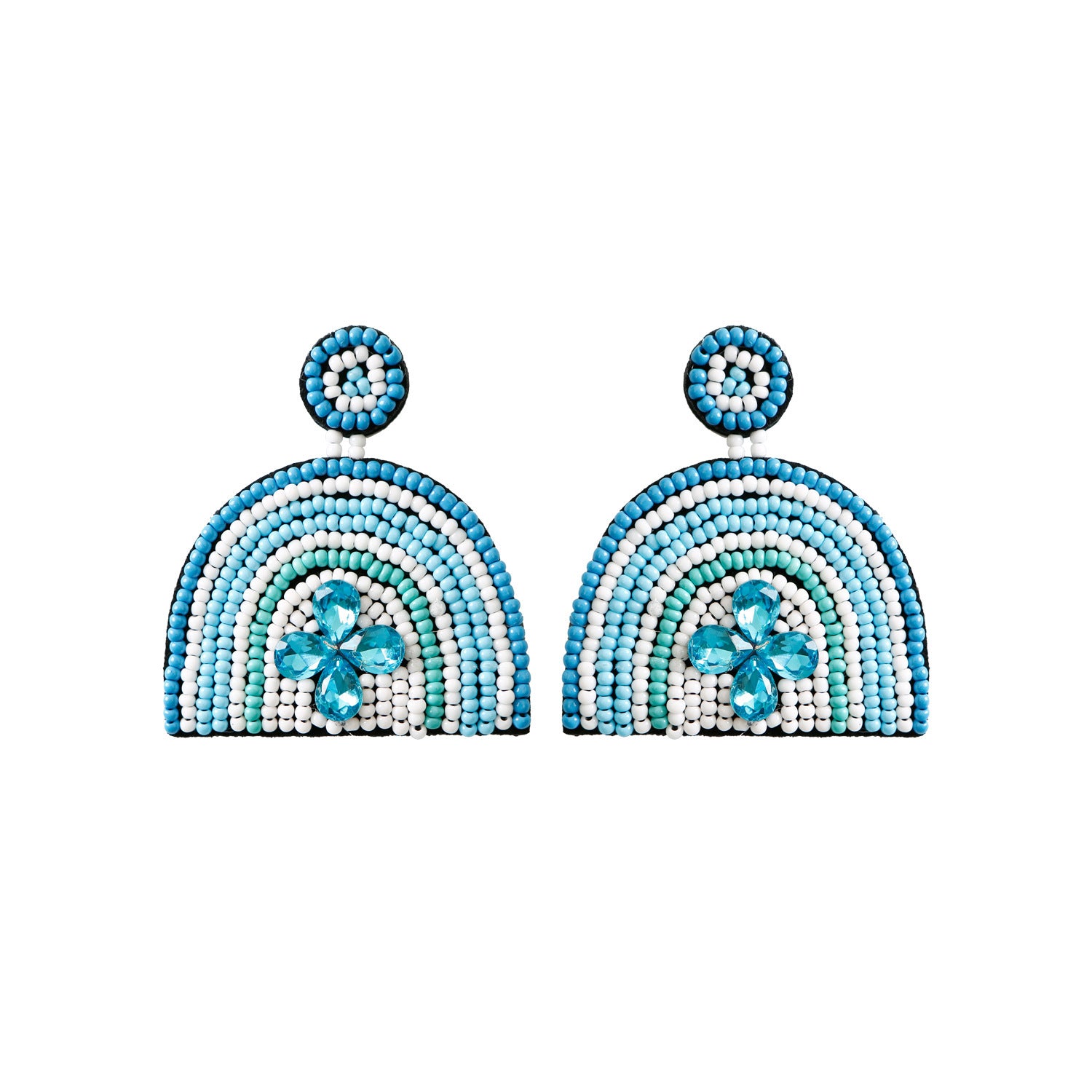 Wholesale Christmas Rice Bead Countryside Style Exaggerated Lightweight Holiday Hand Woven Earrings