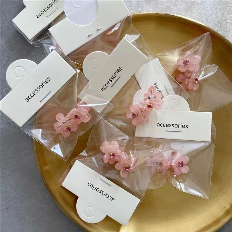 Wholesale Sparkling Flower Color Diamond Pearl Mini Hair Clip