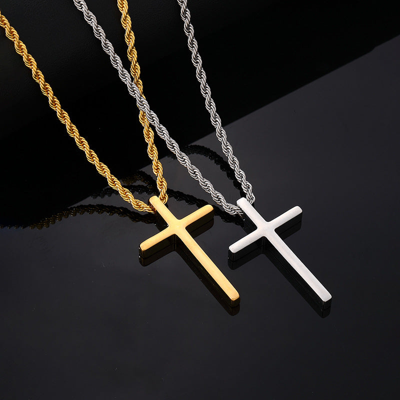 Wholesale Titanium steel polished cross men