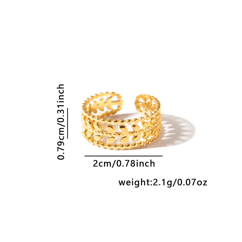 Wholesale Titanium Steel Gold Men' s and Women' s Luxury Adjustable Ring
