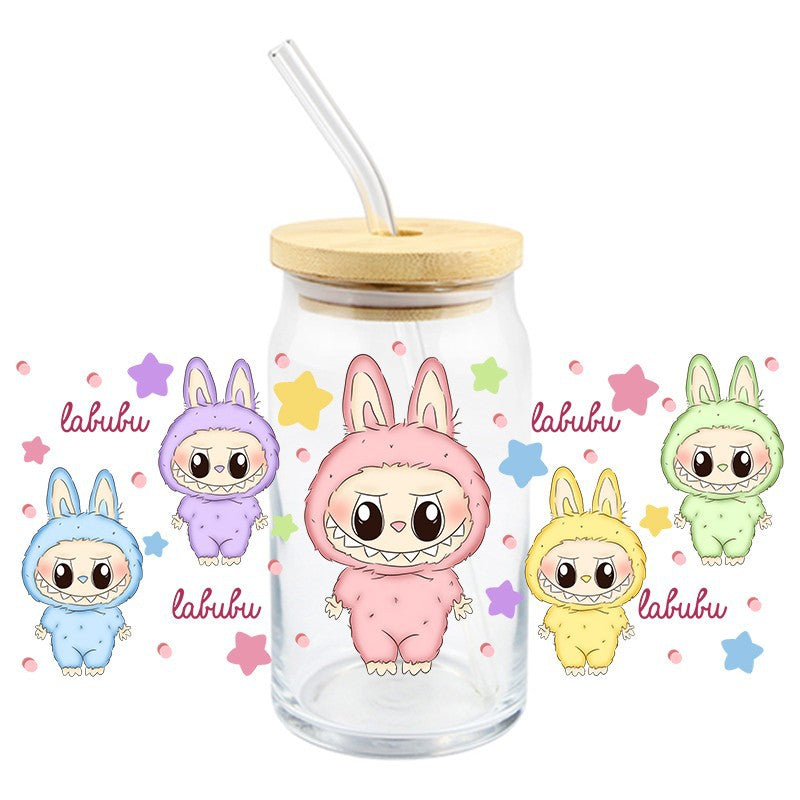 Wholesale 5pcs Colorful cute cartoon 16oz Cup UV DTF Wraps