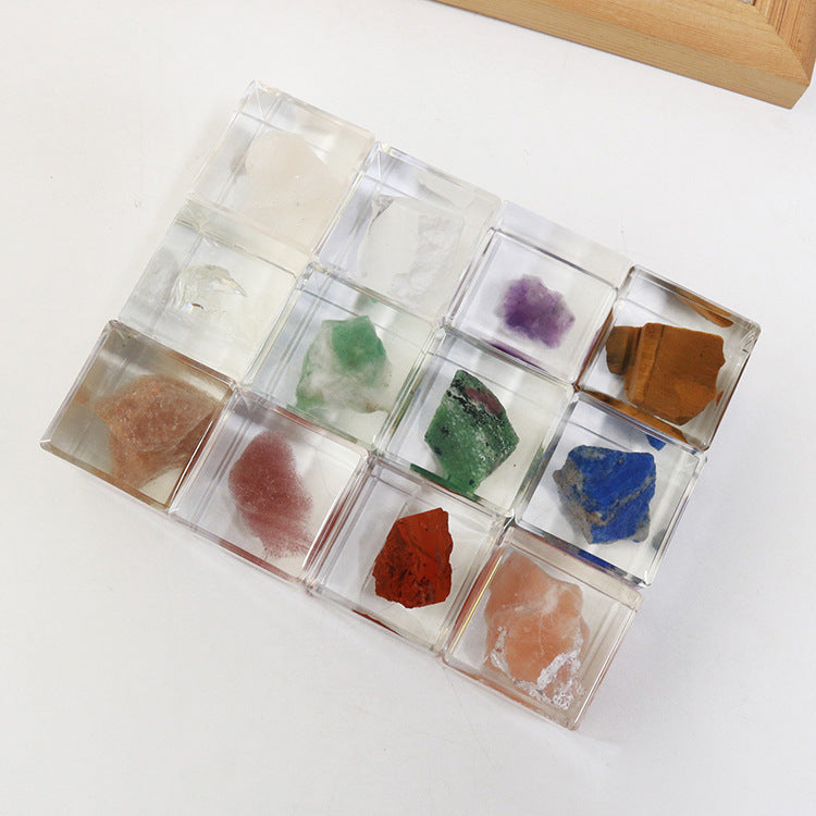 Wholesale 6pcs Natural Color Mineral Resin Drip Glue Crafts Ornaments