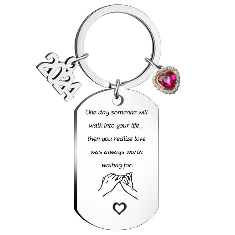 Wholesale Couple Romantic Statement Love Stainless Steel Keychain