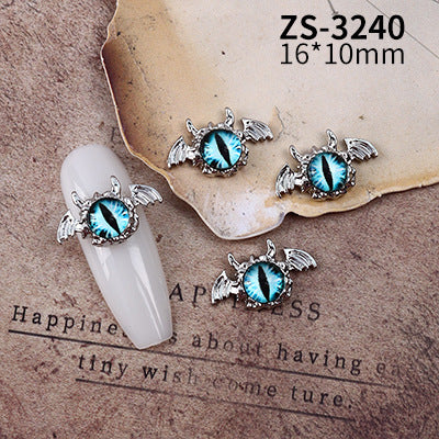 Wholesale Dark Cyberpunk Devil Eye Nail Art Decor In Alloy Metal Trendy Chic Nail Accessory For Everyday And Resale