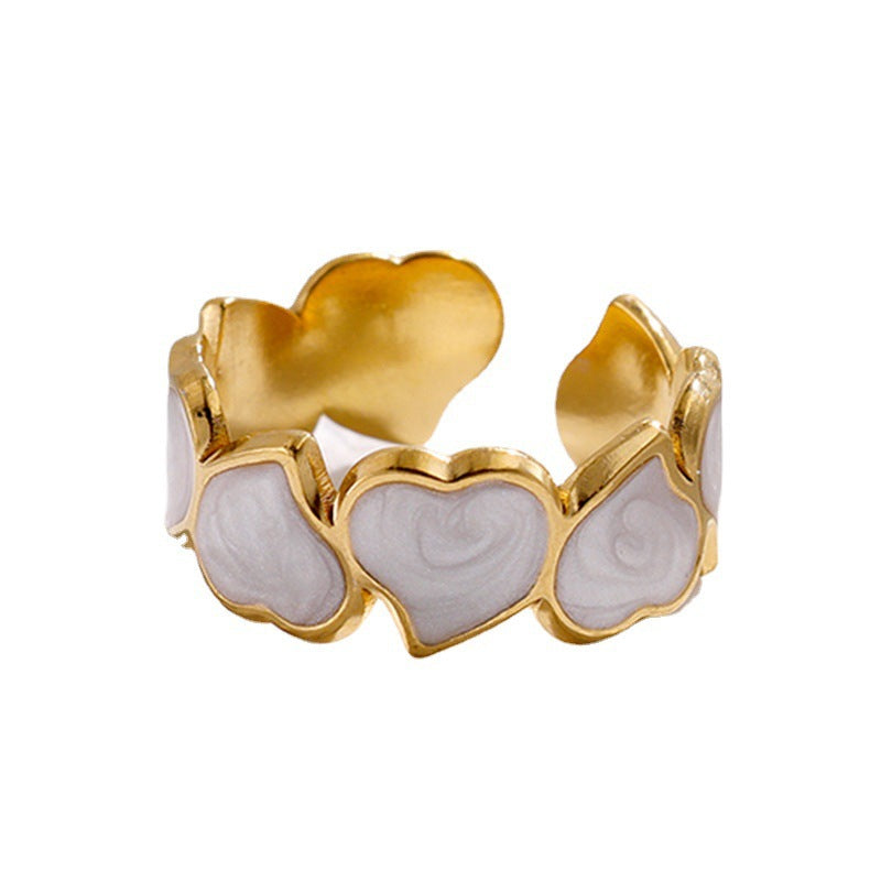 Wholesale Titanium Steel Oil Dripping Open Ring