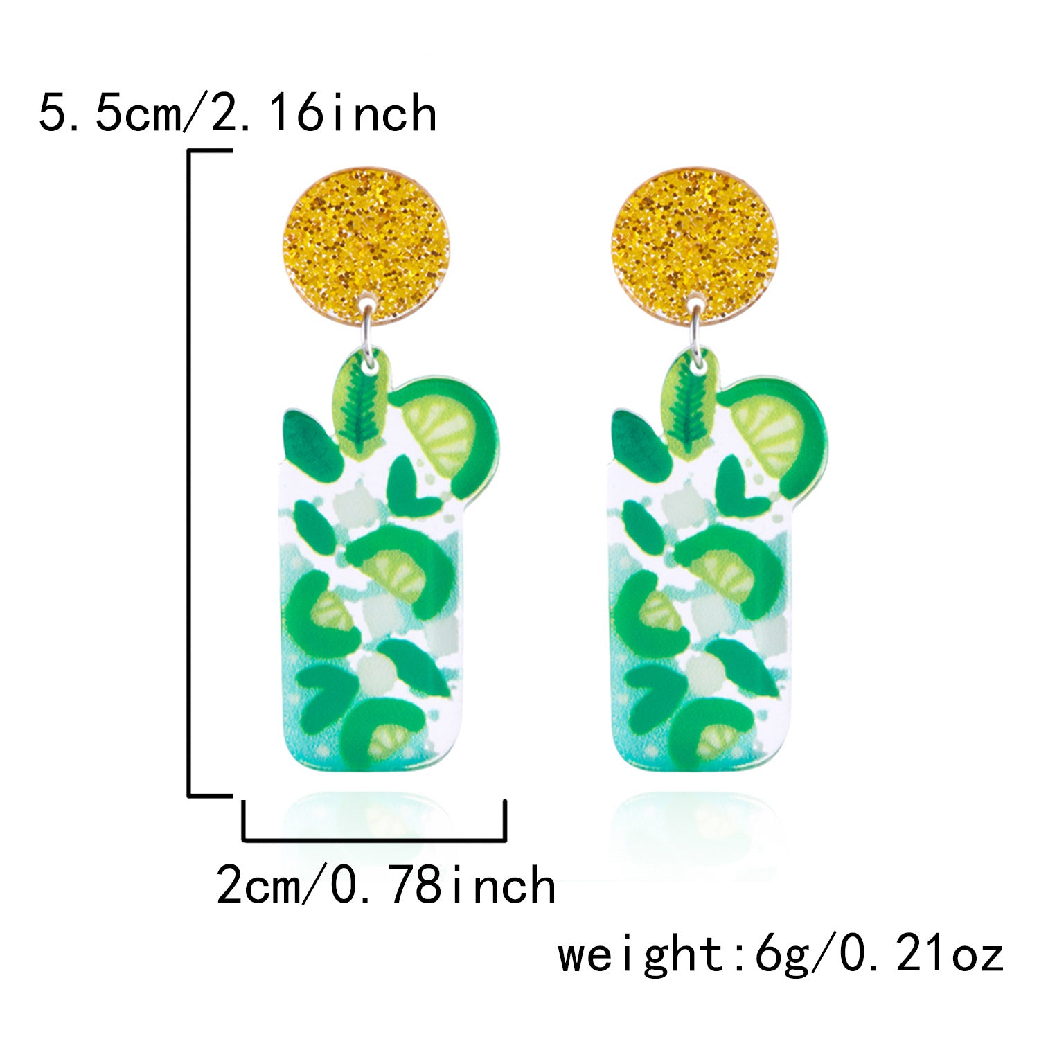Wholesale Holiday Style Fashion Acrylic Butterfly Fruit Earrings