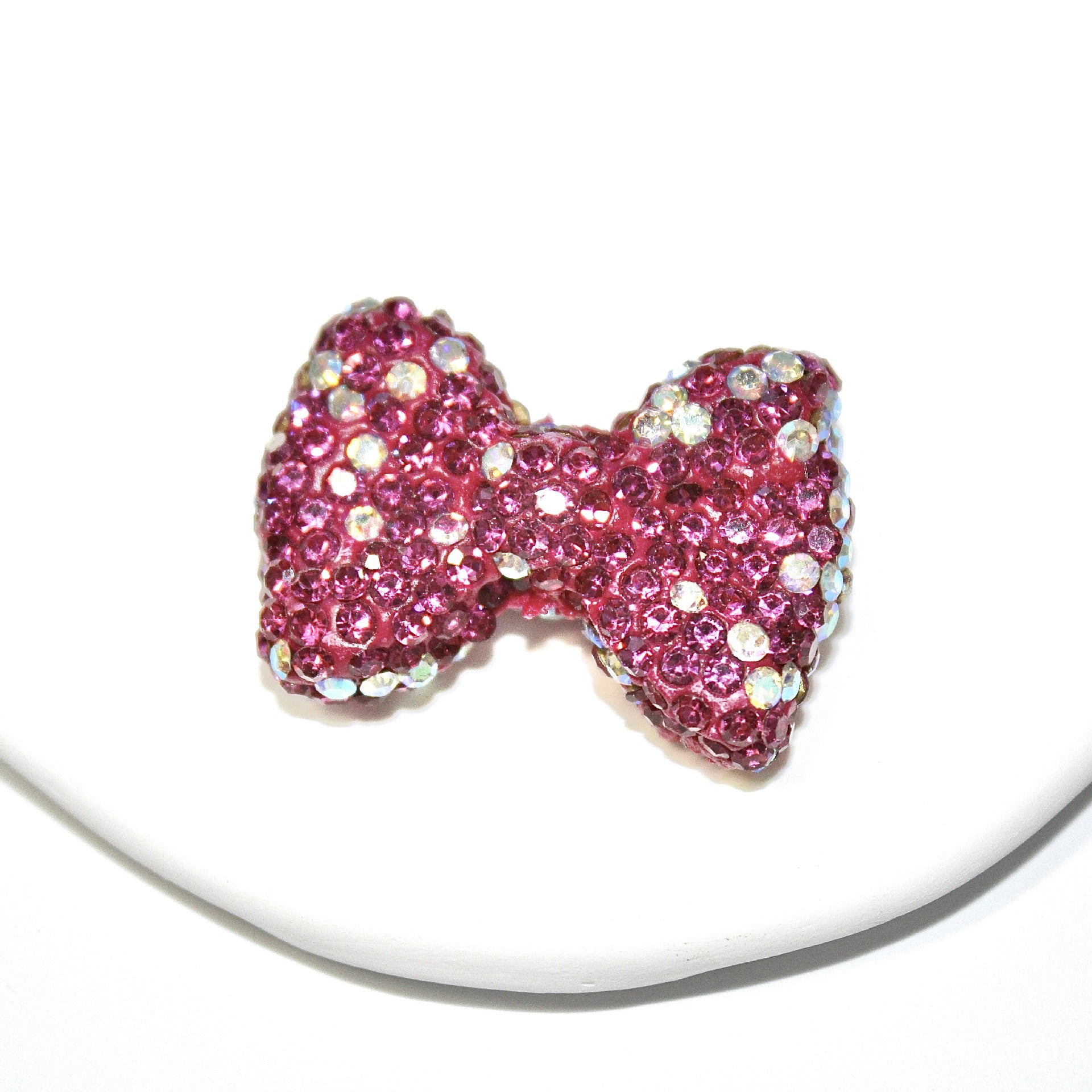 Wholesale 10pcs Two-color sparkling diamond bowknot Crystal Beads