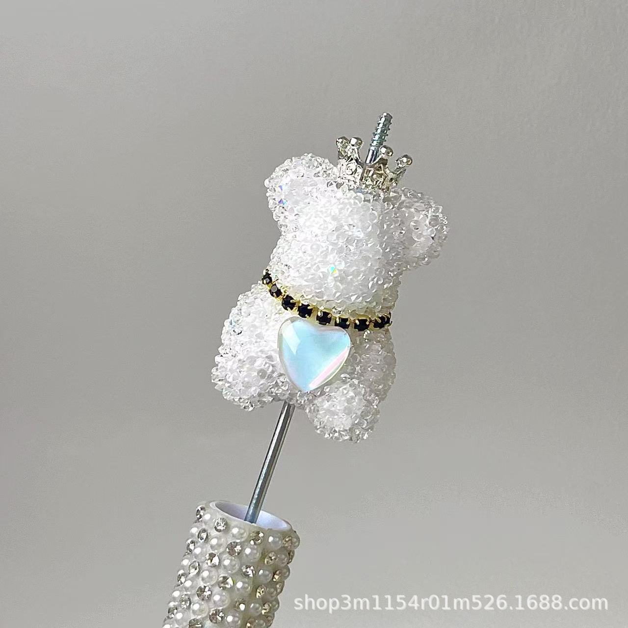 Wholesale Double-sided 3D Sugar Heart Crown Little Bear DIY Handmade Beads
