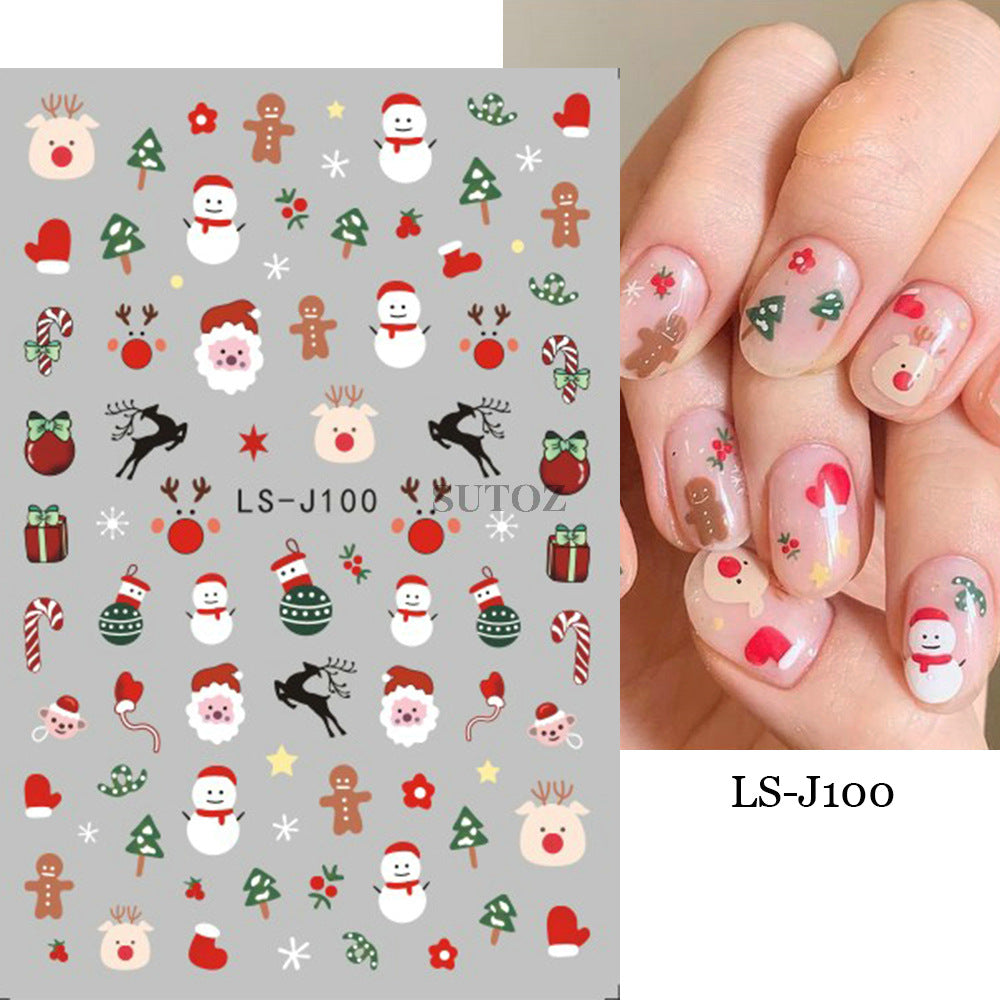 Wholesale 3pcs/pack Children' s cartoon Christmas nail stickers