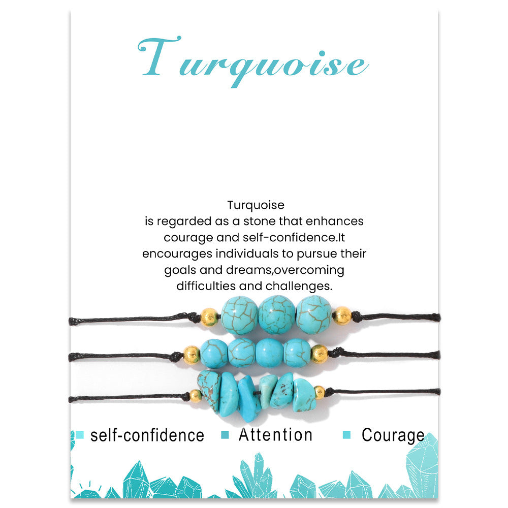 Wholesale Natural Stone Set Gravel Beads Hand Woven Bracelet