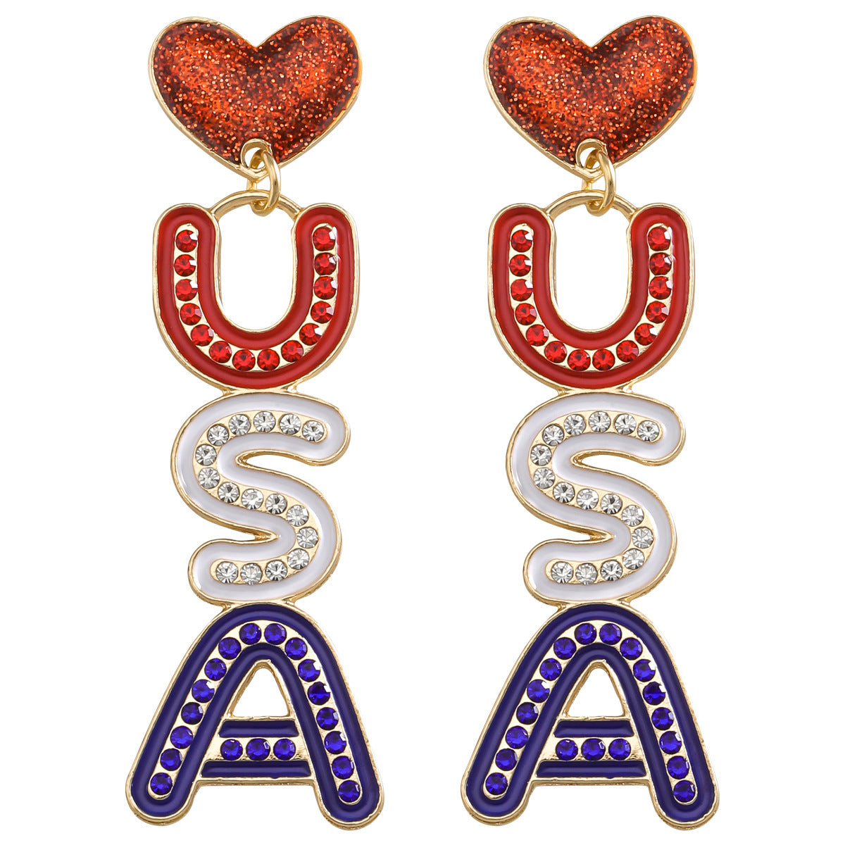 Wholesale Independence Day Tassel  Love Stars Rice Beads  Earrings