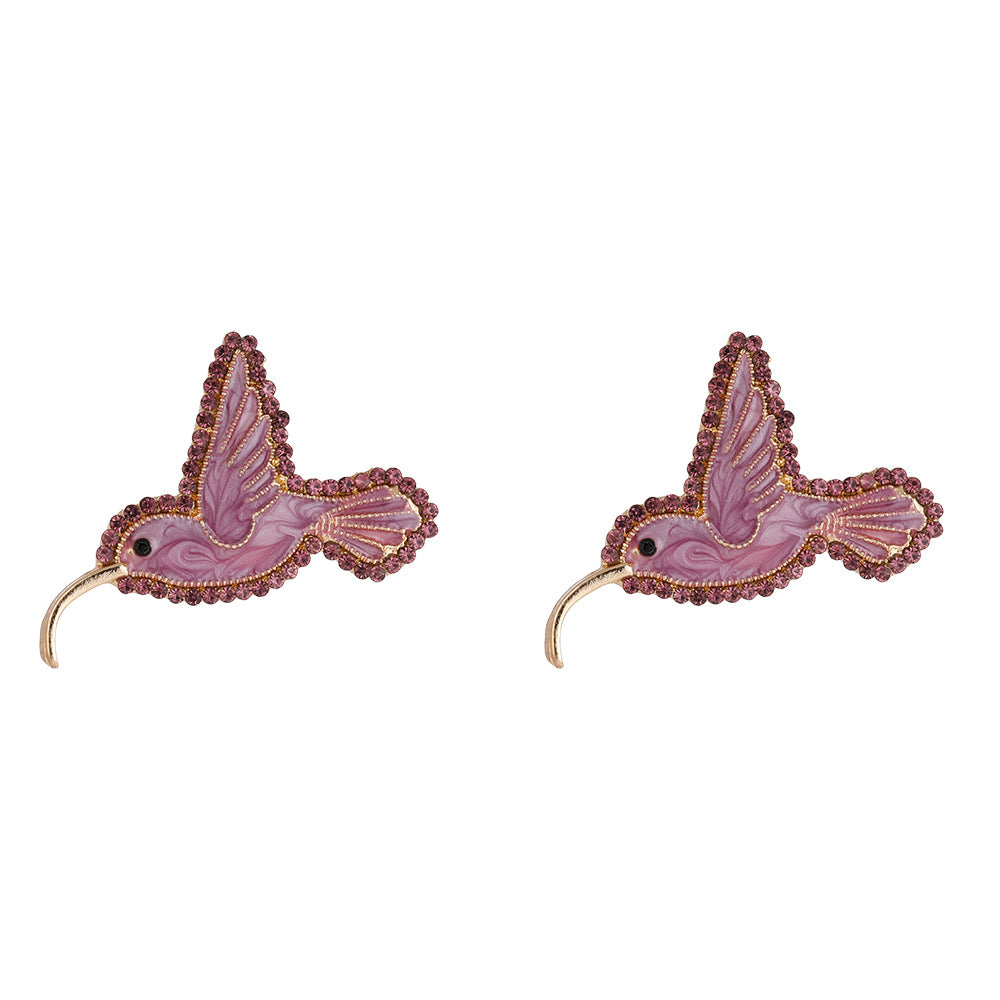 Batch Diamond Bird Zinc Alloy Earrings
