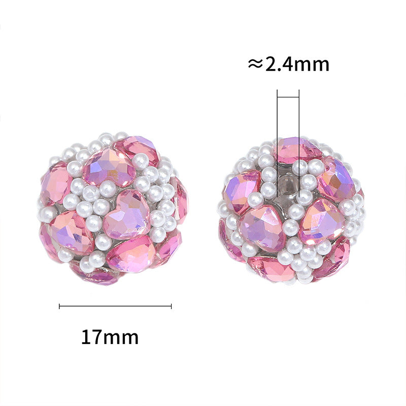 Wholesale 10pcs/pack Heavy industry colorful love beads pearl diamond ball loose beads diy beads
