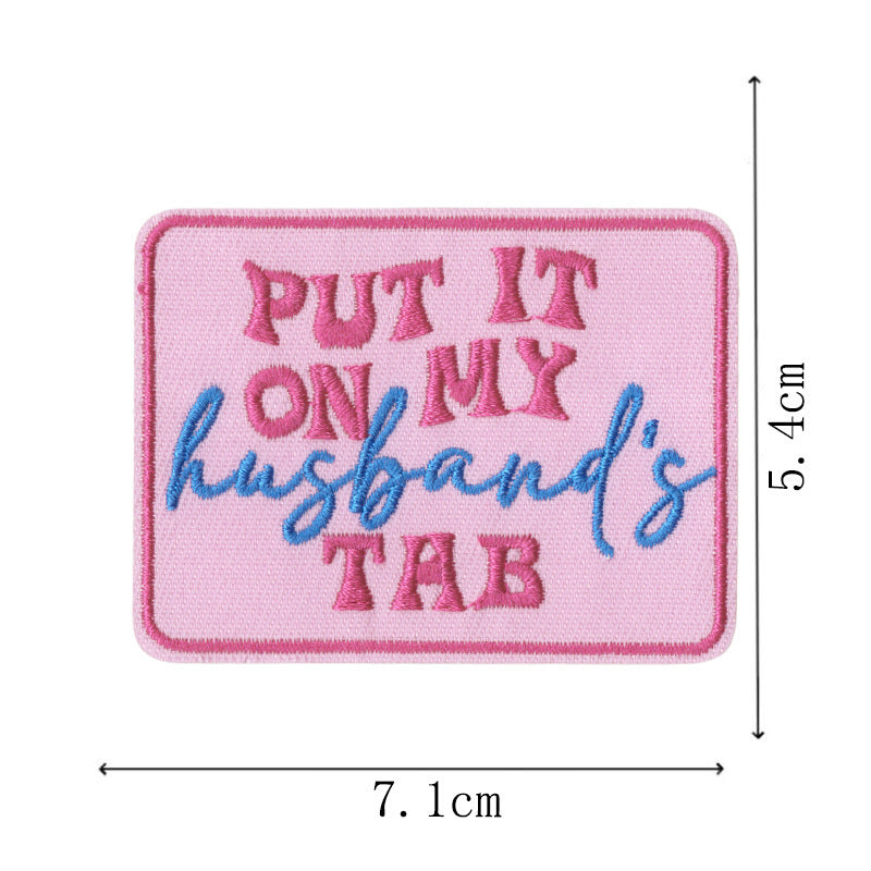 Wholesale Stylish Bar Theme Embroidered Patches Embroidery Thread Set Of 16 Cartoon Letter Badges For et DIY Scrapbook Fashion Accessory