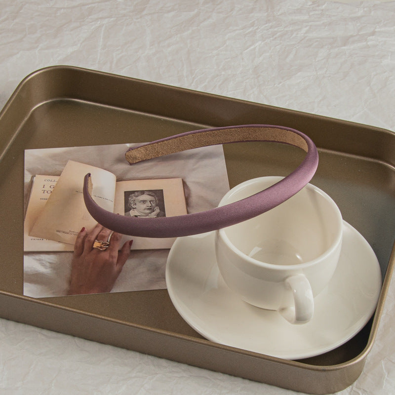 Wholesale Solid color retro satin thin headband sweet temperament hairpin