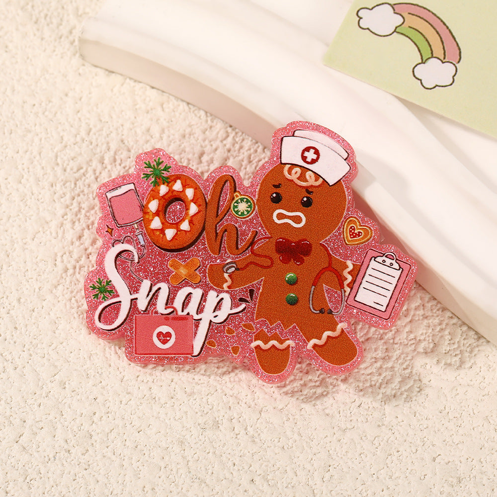 Wholesale 10pcs Colorful Christmas cartoon Acrylic Flatback