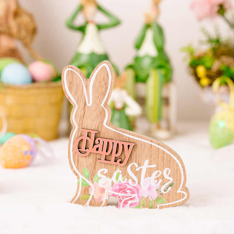 Wholesale of Easter Wooden Rabbit Decorations