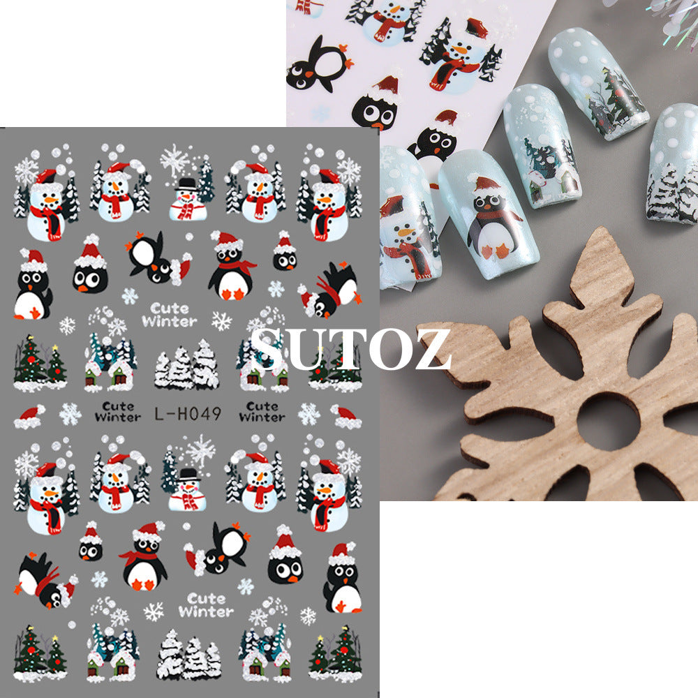 Wholesale 3pcs/pack Cartoon 3D Christmas nail art stickers