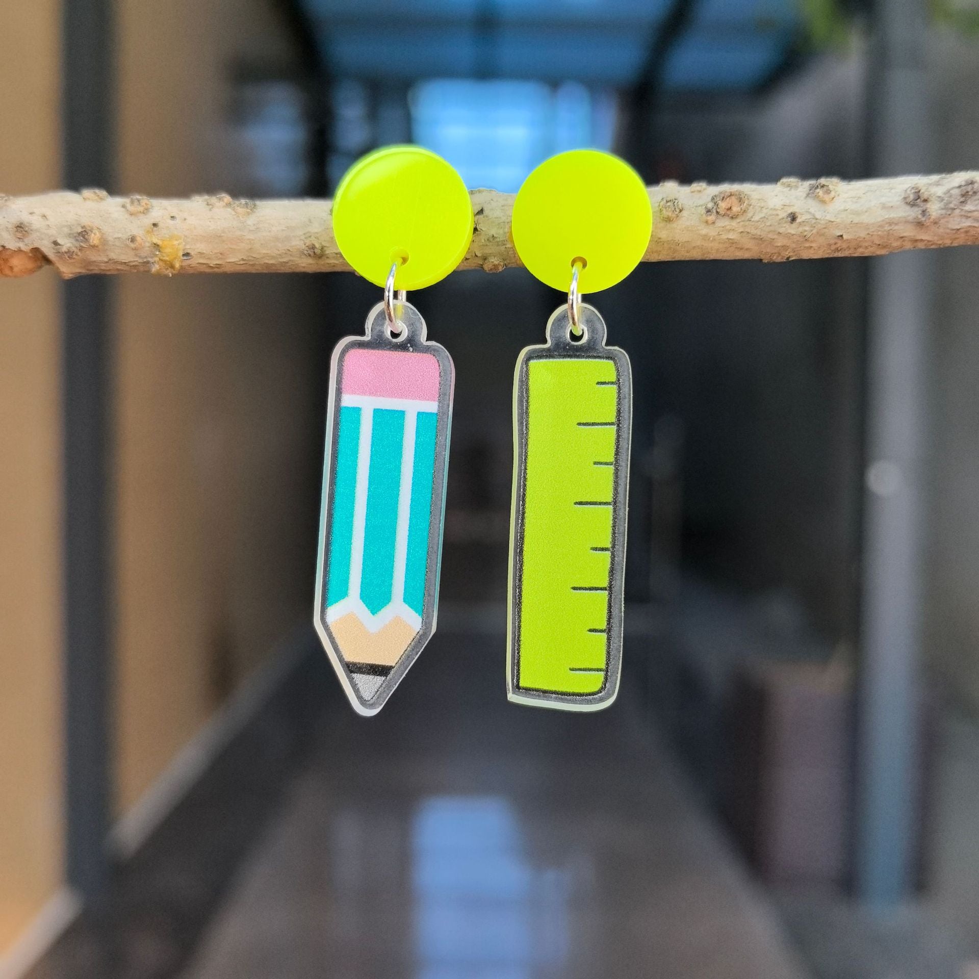 Wholesale Graduation Season Teachers' Day Acrylic Earrings Color Pencil Ruler Earrings