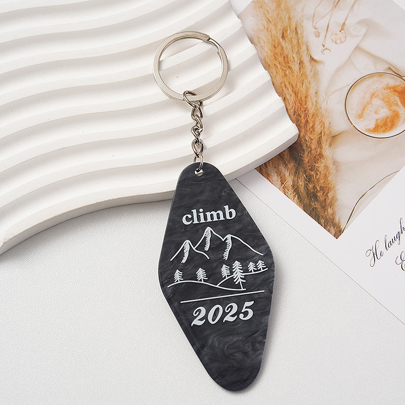 Wholesale Colorful creative acrylic diamond shaped nameplate keychain