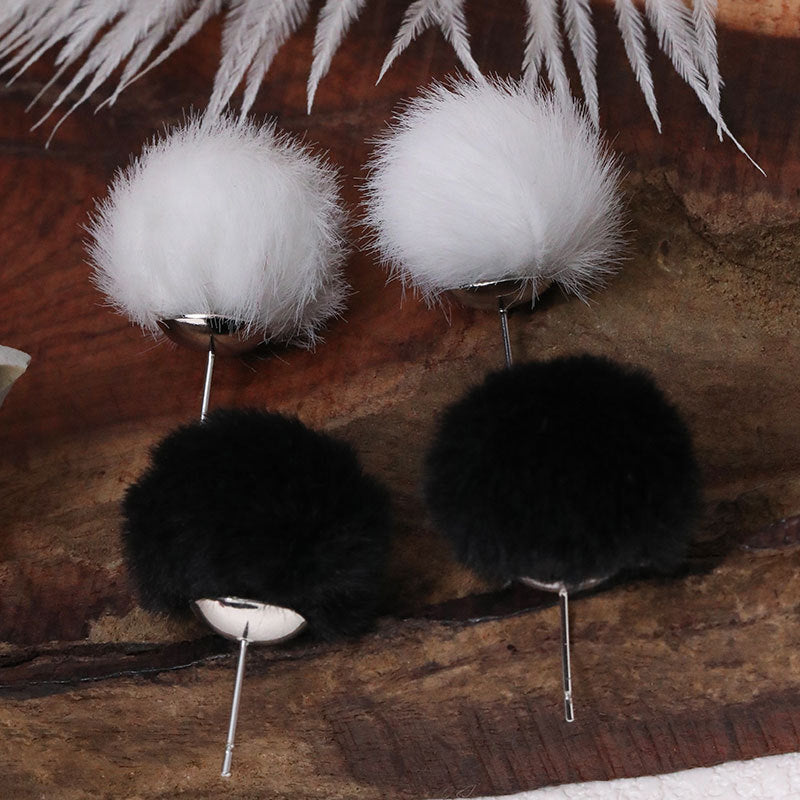 Wholesale Fur Ball Earrings
