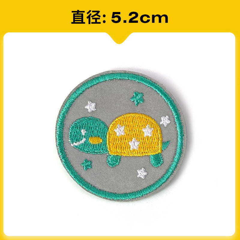 Wholesale Chic Reflective Cartoon Embroidered Patch For Backpack Coat School Bag Safety Decorative Badge