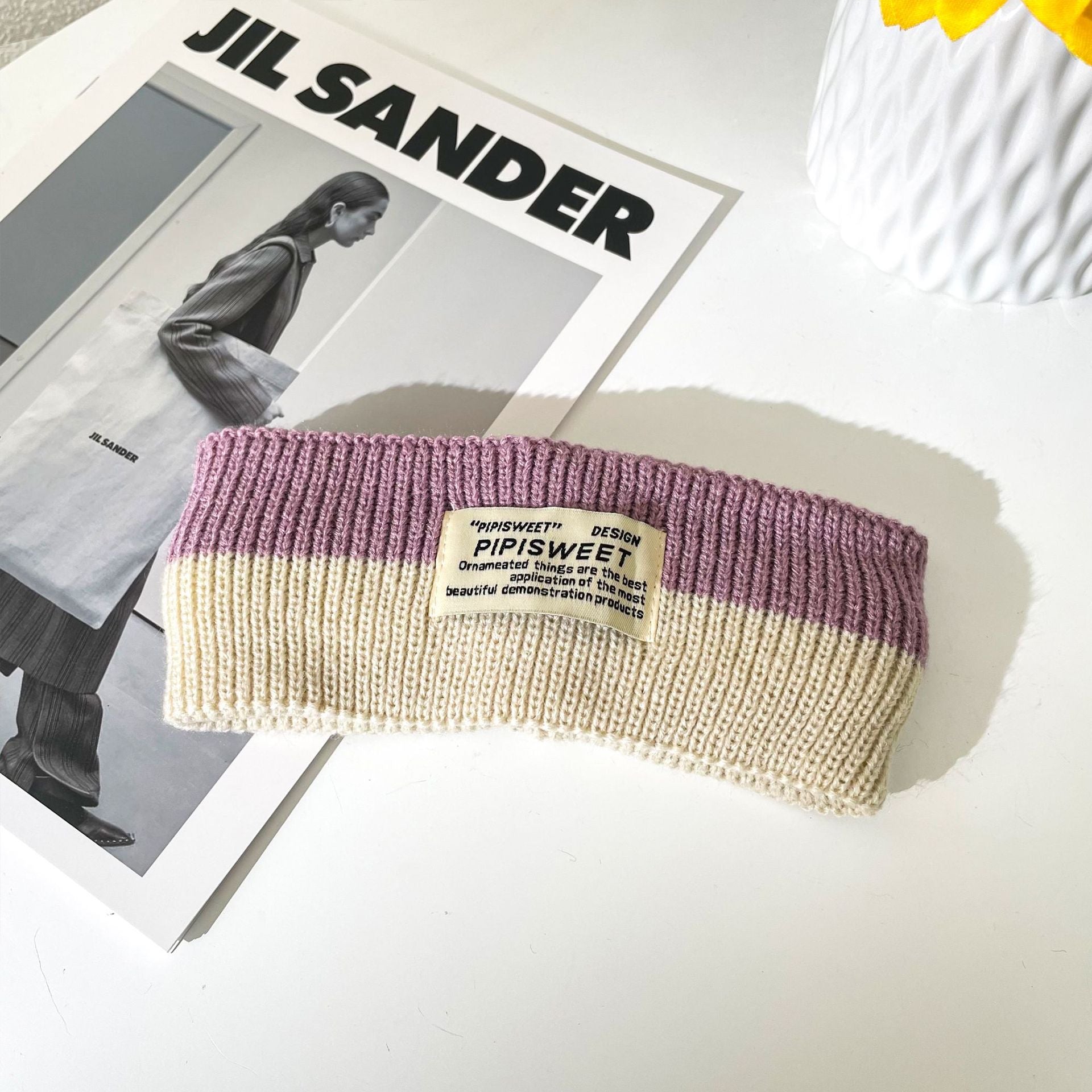 Wholesale 2023 Autumn and Winter Wool Two-color Knitted Headband