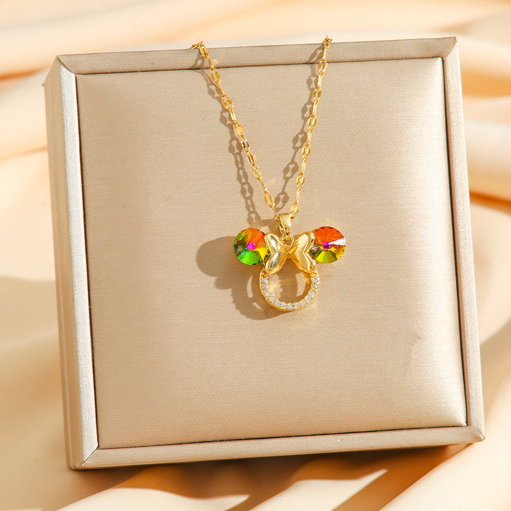 Wholesale Light Luxury  Full Diamond Necklace Titanium Steel Necklace Jewelry OLY Exclusive