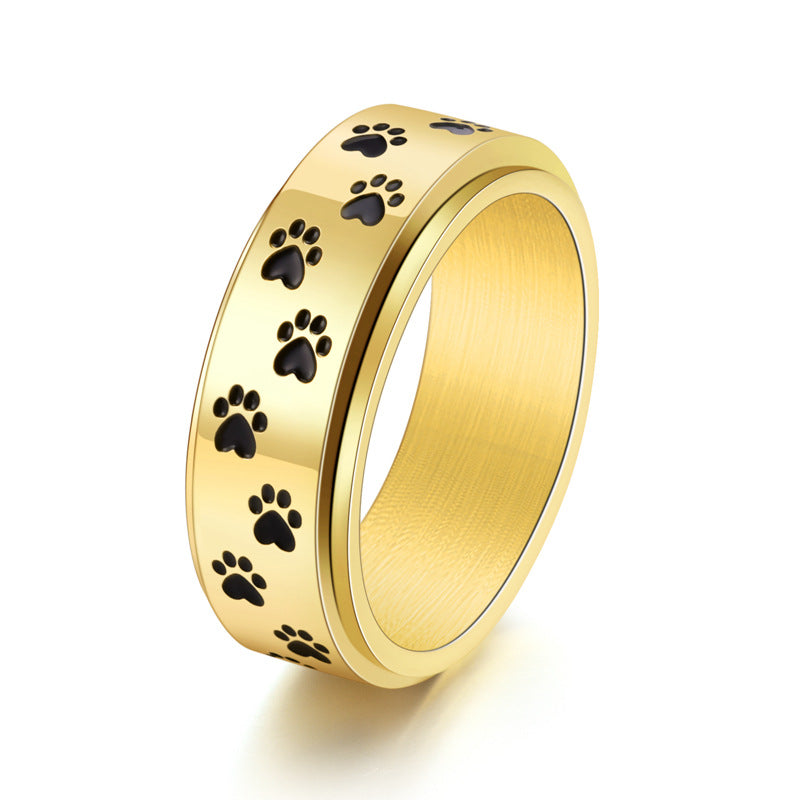Wholesale Titanium Steel Dog Paw Ring for Men
