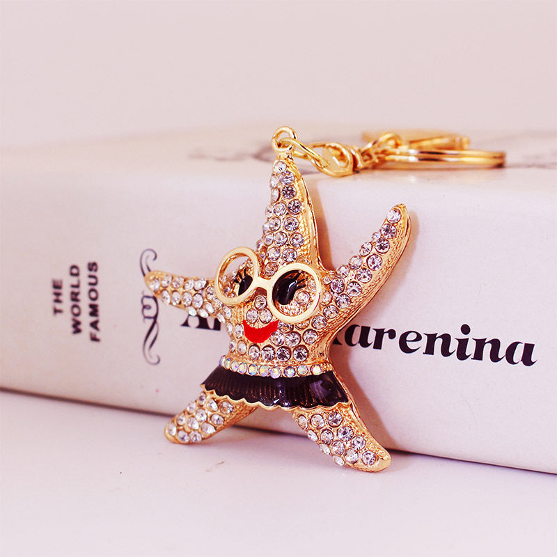 Wholesale Colorful Starfish Sea Animal Alloy Keychain